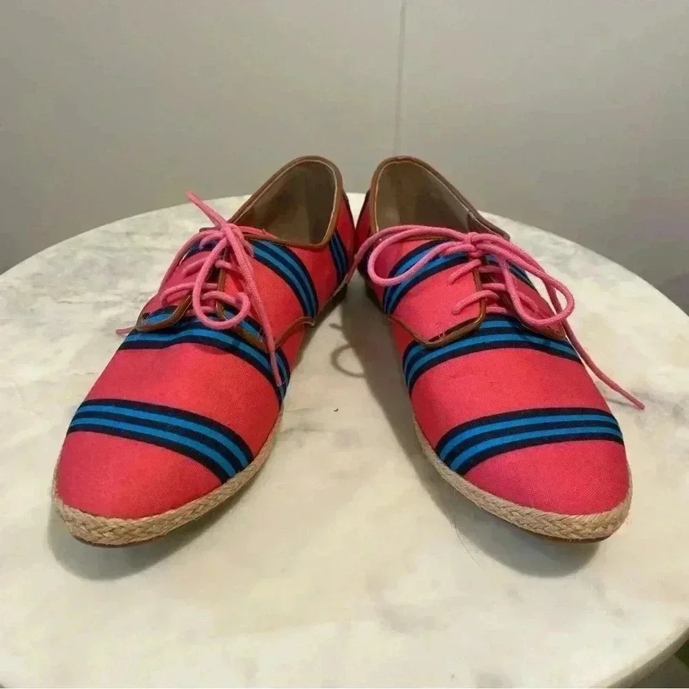 DV Dolce Vita Pink & Blue Canvas Lace-up Oxfords​​